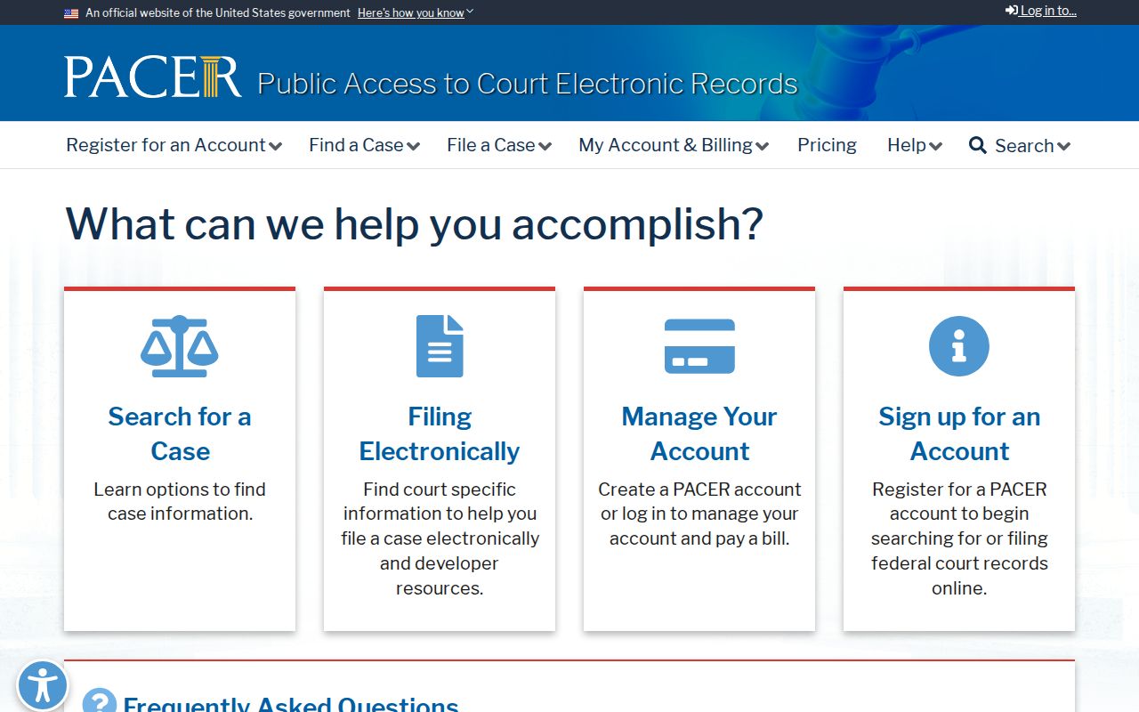 PACER federal portal distinguished from Pershing County criminal court cases
