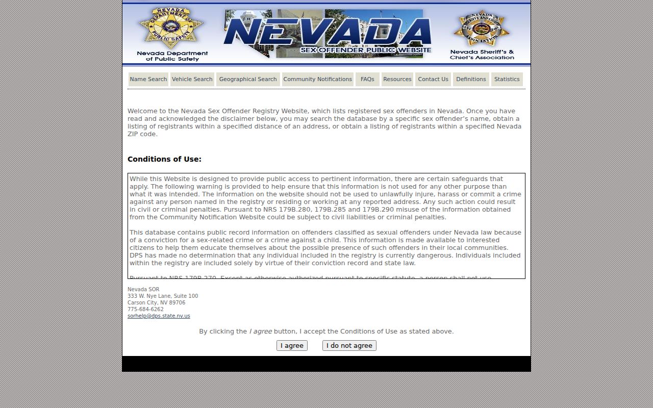 Pershing County sex offender lookup search interface