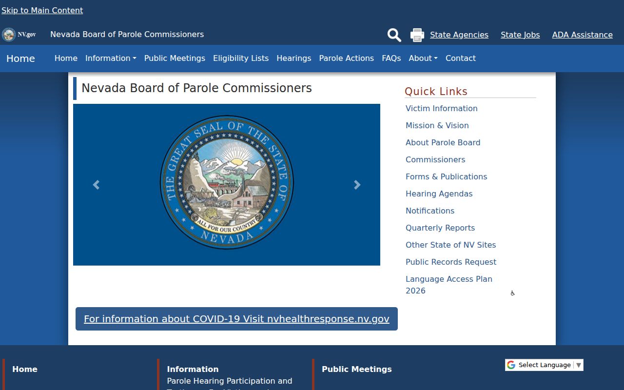 Pershing County registry records and Nevada parole decision authority